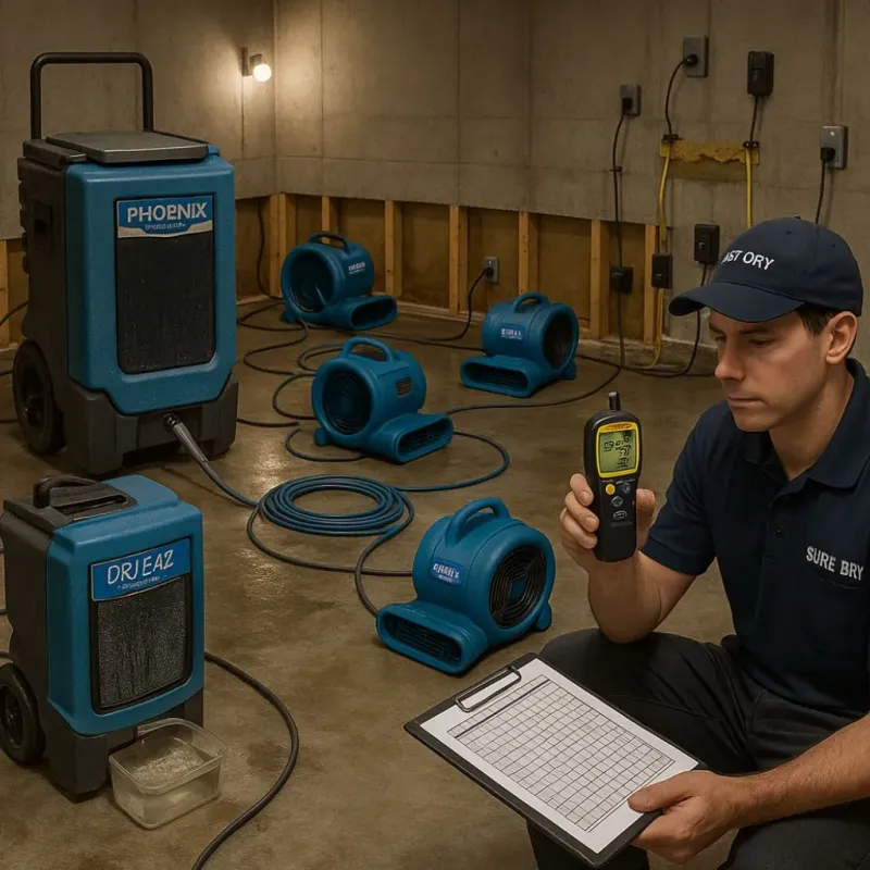 Structural Drying and Dehumidification process in Cass County, MN
